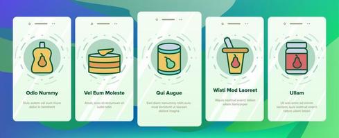 päron vitamin frukt onboarding ikoner som vektor