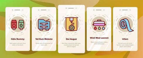 Drucker-Onboarding-Symbole setzen Vektor