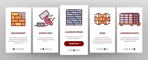 kakel golv material onboarding ikoner som vektor