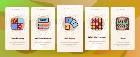 gåta spela onboarding ikoner som vektor