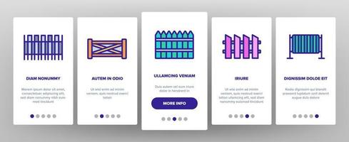 staket konstruktion onboarding ikoner som vektor