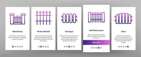 staket konstruktion onboarding ikoner som vektor
