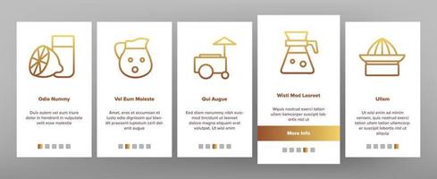 limonade leckeres getränk onboarding icons set vektor