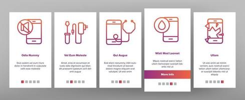 telefon reparationstjänst onboarding ikoner som vektor