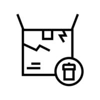 beschädigte Box Symbol Leitung Vektor Illustration Zeichen