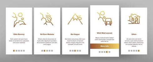 Onboarding-Symbole für Erdrutsche setzen Vektor