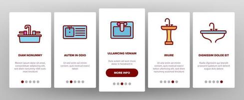 handfat keramiska badrum onboarding ikoner som vektor