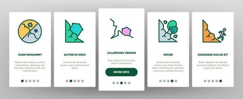 Onboarding-Symbole für Erdrutsche setzen Vektor