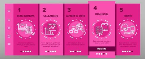 datenanalyse, webspeichervektor beim onboarding des mobilen app-seitenbildschirms vektor