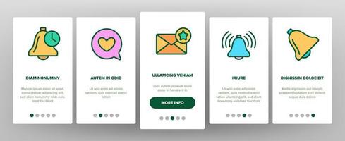 Onboarding-Symbole für Benachrichtigungen setzen Vektor