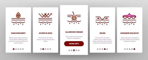 onboarding-ikonen der hautpflege stellten vektor ein