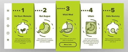 Onboarding-Symbole für Magenorgane setzen Vektor