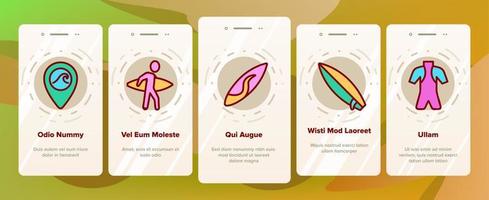 surfbräda onboarding ikoner som vektor