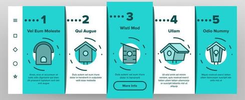 fågelhus onboarding ikoner som vektor