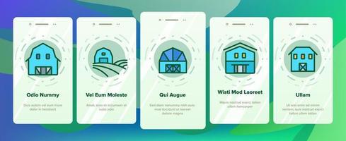 Bauernhaus-Onboarding-Symbole setzen Vektor