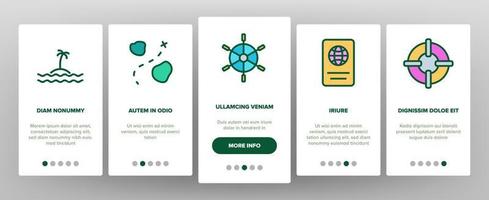 Symbole für das Onboarding von Kreuzfahrtreisen setzen Vektor