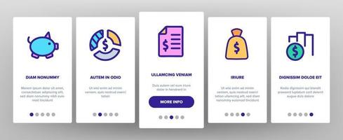 Onboarding-Symbole für die Budgetprüfung setzen Vektor