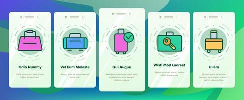 bagage och bagage onboarding ikoner som vektor
