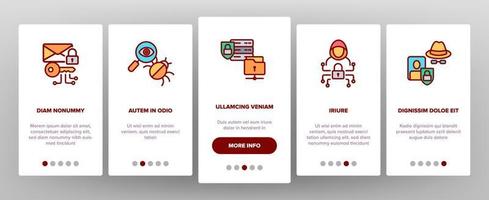 chiffer, dataskyddsvektor onboarding mobil app sidskärm vektor