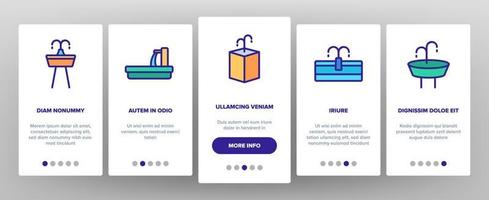 dricka fontän onboarding ikoner som vektor