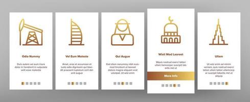 dubai onboarding icons set vektor