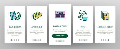 tidningen onboarding ikoner som vektor
