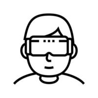 VR-Spiele Geek Symbol Leitung Vektor Illustration