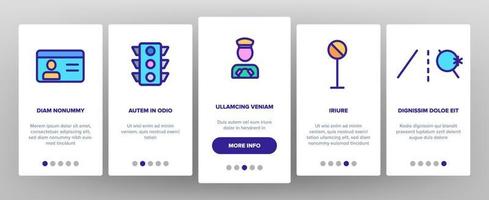 Onboarding-Symbole für Fahrer setzen Vektor