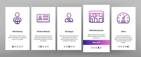 föraren onboarding ikoner som vektor