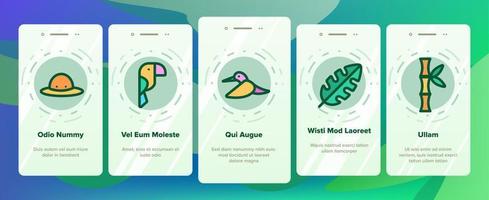 dschungelwald-onboarding-ikonen stellten vektor ein