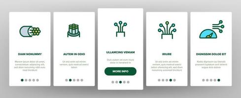 optisk fiber onboarding ikoner som vektor