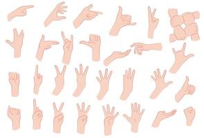 minimalistische Liniendarstellung von Handpositionen und Gesten. vektor