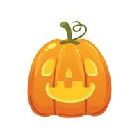 orange pumpa med leende för din halloween design - vektor