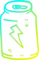 kalte Gradientenlinie Zeichnung Cartoon Energy Drink vektor