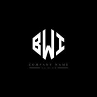 bwi-Brief-Logo-Design mit Polygonform. bwi-polygon- und würfelform-logo-design. bwi Sechseck-Vektor-Logo-Vorlage in weißen und schwarzen Farben. bwi-monogramm, geschäfts- und immobilienlogo. vektor