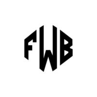 fwb-Brief-Logo-Design mit Polygonform. fwb Polygon- und Würfelform-Logo-Design. fwb Sechseck-Vektor-Logo-Vorlage in weißen und schwarzen Farben. fwb-monogramm, geschäfts- und immobilienlogo. vektor