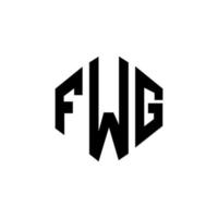 fwg-Buchstaben-Logo-Design mit Polygonform. fwg Polygon- und Würfelform-Logo-Design. fwg Sechseck-Vektor-Logo-Vorlage in weißen und schwarzen Farben. fwg monogramm, geschäfts- und immobilienlogo. vektor