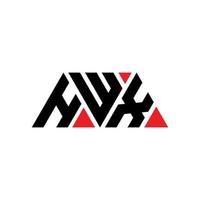 hwx triangel bokstavslogotypdesign med triangelform. hwx triangel logotyp design monogram. hwx triangel vektor logotyp mall med röd färg. hwx triangulär logotyp enkel, elegant och lyxig logotyp. hwx