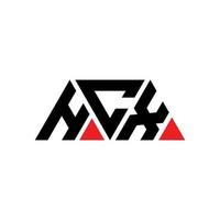 hcx-Dreieck-Buchstaben-Logo-Design mit Dreiecksform. hcx-Dreieck-Logo-Design-Monogramm. hcx-Dreieck-Vektor-Logo-Vorlage mit roter Farbe. hcx dreieckiges Logo einfaches, elegantes und luxuriöses Logo. hcx vektor