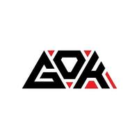 Gok-Dreieck-Buchstaben-Logo-Design mit Dreiecksform. Gok-Dreieck-Logo-Design-Monogramm. Gok-Dreieck-Vektor-Logo-Vorlage mit roter Farbe. gok dreieckiges logo einfaches, elegantes und luxuriöses logo. gut vektor