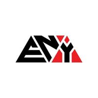 eny Dreieck-Buchstaben-Logo-Design mit Dreiecksform. Eny Dreieck-Logo-Design-Monogramm. Eny Dreieck-Vektor-Logo-Vorlage mit roter Farbe. eny dreieckiges Logo einfaches, elegantes und luxuriöses Logo. eny vektor