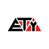 ety-Dreieck-Buchstaben-Logo-Design mit Dreiecksform. ety-Dreieck-Logo-Design-Monogramm. ety-Dreieck-Vektor-Logo-Vorlage mit roter Farbe. ety dreieckiges Logo einfaches, elegantes und luxuriöses Logo. ety vektor