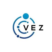 vez brev teknik logotyp design på vit bakgrund. vez kreativa initialer bokstaven det logotyp koncept. vez bokstavsdesign. vektor