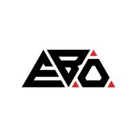 Ebo-Dreieck-Buchstaben-Logo-Design mit Dreiecksform. Ebo-Dreieck-Logo-Design-Monogramm. Ebo-Dreieck-Vektor-Logo-Vorlage mit roter Farbe. ebo dreieckiges Logo einfaches, elegantes und luxuriöses Logo. ebo vektor