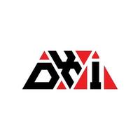 dxi triangel bokstavslogotypdesign med triangelform. dxi triangel logotyp design monogram. dxi triangel vektor logotyp mall med röd färg. dxi triangulär logotyp enkel, elegant och lyxig logotyp. dxi