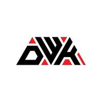 dwk Dreiecksbuchstaben-Logo-Design mit Dreiecksform. dwk-Dreieck-Logo-Design-Monogramm. dwk-Dreieck-Vektor-Logo-Vorlage mit roter Farbe. dwk dreieckiges Logo einfaches, elegantes und luxuriöses Logo. dwk vektor
