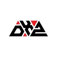 dxz-Dreieck-Buchstaben-Logo-Design mit Dreiecksform. Dxz-Dreieck-Logo-Design-Monogramm. dxz-Dreieck-Vektor-Logo-Vorlage mit roter Farbe. dxz dreieckiges Logo einfaches, elegantes und luxuriöses Logo. dxz vektor