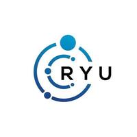 Ryu-Buchstaben-Technologie-Logo-Design auf weißem Hintergrund. Ryu kreative Initialen schreiben es Logo-Konzept. Ryu-Buchstaben-Design. vektor