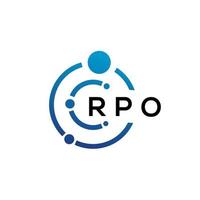 Rpo-Brief-Technologie-Logo-Design auf weißem Hintergrund. rpo kreative Initialen schreiben es Logo-Konzept. rpo Briefgestaltung. vektor