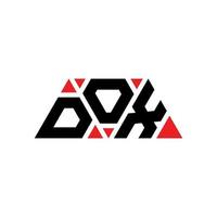 dox triangel bokstavslogotypdesign med triangelform. dox triangel logotyp design monogram. dox triangel vektor logotyp mall med röd färg. dox triangulär logotyp enkel, elegant och lyxig logotyp. dox